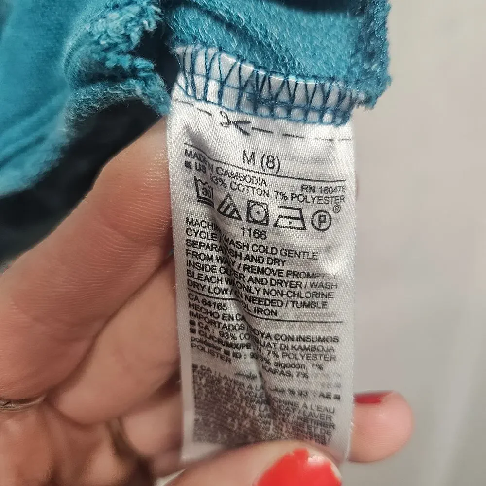 Old Navy Girls Hoodie Teal Blue Ombre Tie Dye Sweatshirt Size Medium 8 Pullover